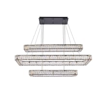 Monroe 50" Wide LED Crystal Linear Chandelier with Clear Crystal Accents