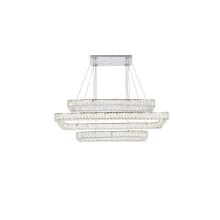 Monroe 50" Wide LED Crystal Linear Chandelier with Clear Crystal Accents