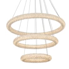 Bowen 32" Wide LED Crystal Ring Chandelier - 490 Lumens