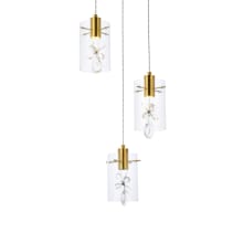 Hana 3 Light 16" Wide LED Crystal Multi Light Pendant