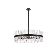Serephina 16 Light 36" Wide Crystal Drum Chandelier with Clear Crystal Accents