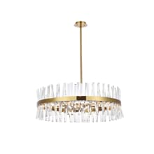 Serephina 16 Light 36" Wide Crystal Drum Chandelier with Clear Crystal Accents