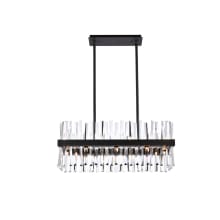 Serephina 16 Light 30" Wide Crystal Linear Chandelier with Clear Crystal Accents