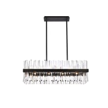 Serephina 20 Light 36" Wide Crystal Linear Chandelier with Clear Crystal Accents