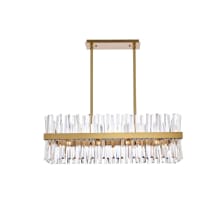 Serephina 20 Light 36" Wide Crystal Linear Chandelier with Clear Crystal Accents