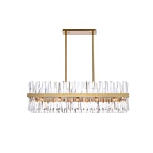 Serephina 24 Light 42" Wide Crystal Linear Chandelier with Clear Crystal Accents