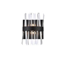 Serephina 2 Light 12" Tall Wall Sconce with Clear Crystal Accents