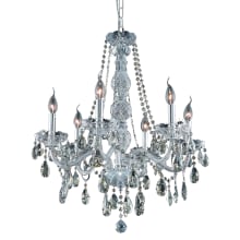 Verona 6 Light 24" Wide Crystal Chandelier with Golden Teak Royal Cut Crystals