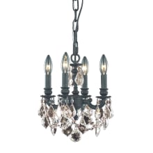 Lillie 4 Light 10" Wide Crystal Chandelier with Golden Teak Royal Cut Crystals