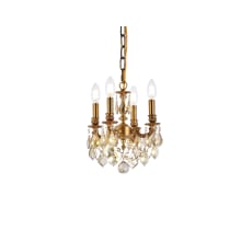 Lillie 4 Light 10" Wide Crystal Chandelier with Golden Teak Royal Cut Crystals