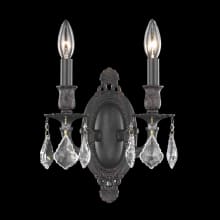 Rosalia 2 Light 11" Tall Wall Sconce with Clear Royal Cut Crystals