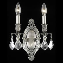 Rosalia 2 Light 11" Tall Wall Sconce with Clear Royal Cut Crystals