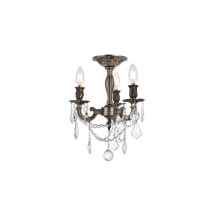 Rosalia 3 Light 13" Wide Semi-Flush Ceiling Fixture with Clear Royal Cut Crystals
