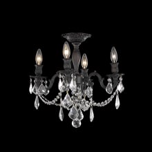 Rosalia 4 Light 17" Wide Semi-Flush Ceiling Fixture with Clear Royal Cut Crystals