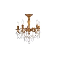 Rosalia 5 Light 18" Wide Semi-Flush Ceiling Fixture with Clear Royal Cut Crystals