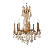 Rosalia 8 Light 24" Wide Crystal Chandelier with Golden Teak Royal Cut Crystals