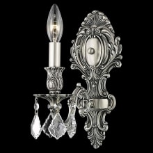 Monarch 12" Tall Wall Sconce with Clear Royal Cut Crystals
