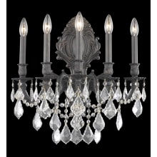 Monarch 5 Light 24" Tall Wall Sconce with Clear Royal Cut Crystals