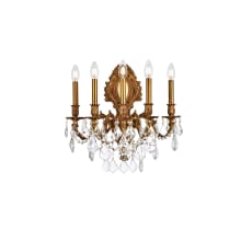 Monarch 5 Light 24" Tall Wall Sconce with Clear Royal Cut Crystals