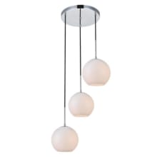 Baxter 3 Light 18" Wide Multi Light Pendant with Frosted Glass
