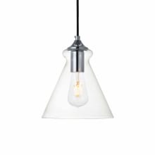 Destry Single Light 8" Wide Mini Pendant with Clear Glass