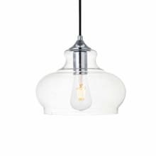 Destry Single Light 9" Wide Mini Pendant with Clear Glass