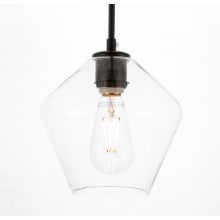 Gene Single Light 8" Wide Mini Pendant with Clear Glass