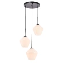 Gene 3 Light 18" Wide Multi Light Pendant with Frosted Glass