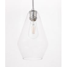 Gene Single Light 7" Wide Mini Pendant with Clear Glass