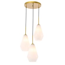 Gene 3 Light 17" Wide Multi Light Pendant with Frosted Glass