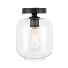 Collier Single Light 7" Wide Semi-Flush Ceiling Fixture with Clear Glass