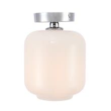 Collier Single Light 7" Wide Semi-Flush Ceiling Fixture with Frosted Glass