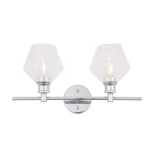 Gene 2 Light 19" Wide Bathroom Vanity Light with Clear Glass