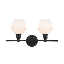 Gene 2 Light 19" Wide Bathroom Vanity Light with Frosted Glass