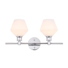 Gene 2 Light 19" Wide Bathroom Vanity Light with Frosted Glass