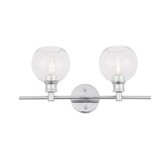 Collier 2 Light 19" Wide Bathroom Vanity Light with Clear Glass