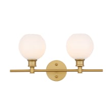 Collier 2 Light 19" Wide Bathroom Vanity Light with Frosted Glass