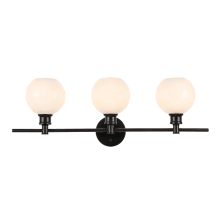 Collier 3 Light 28" Wide Bathroom Vanity Light with Frosted Glass