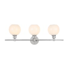 Collier 3 Light 28" Wide Bathroom Vanity Light with Frosted Glass