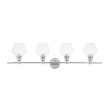 Gene 4 Light 38" Wide Bathroom Vanity Light with Clear Glass