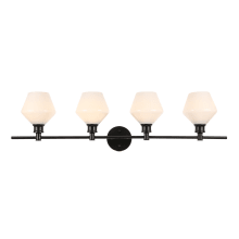 Gene 4 Light 38" Wide Bathroom Vanity Light with Frosted Glass