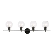 Collier 4 Light 38" Wide Bathroom Vanity Light with Clear Glass