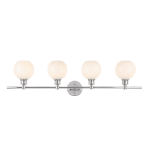 Collier 4 Light 38" Wide Bathroom Vanity Light with Frosted Glass