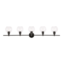 Collier 5 Light 47" Wide Bathroom Vanity Light with Clear Glass
