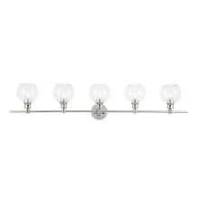 Collier 5 Light 47" Wide Bathroom Vanity Light with Clear Glass
