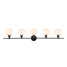 Collier 5 Light 47" Wide Bathroom Vanity Light with Frosted Glass