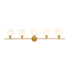 Collier 5 Light 47" Wide Bathroom Vanity Light with Frosted Glass