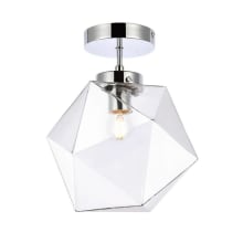 Lawrence 10" Wide Semi-Flush Ceiling Fixture with Clear Glass Shade