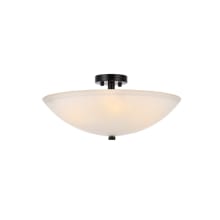 Jeanne 3 Light 20" Wide Semi-Flush Bowl Ceiling Fixture with Frosted Glass Shade