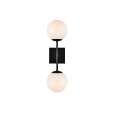 Neri 2 Light 20" Tall Wall Sconce with Frosted Glass Shades